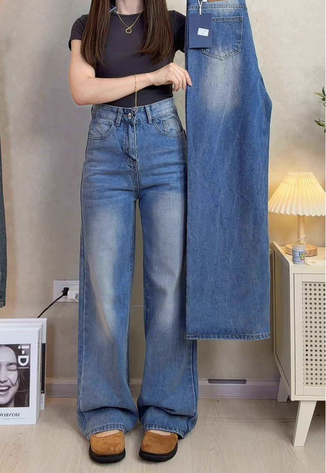 XS-3XL สียีนส์ฟอกกางเกงยีนส์ขากระบอกกลางเอวสูง ผ้าหนานิ่ม ใส่สวย👖💓#กางเกง #กางเกงยีนส์ #กางเกงยีนส์เอวสูง #กางเกงยีนส์ทรงกระบอก #fyp 