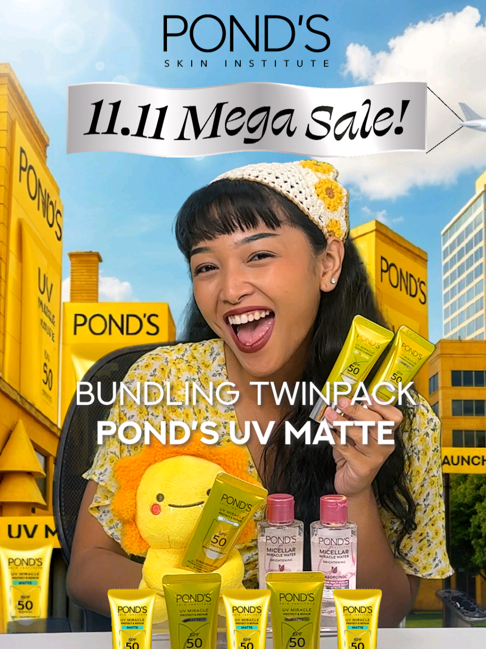 Buy 2 sunscreen cuma 100K-an?! This can’t be real 😭☀️ Yuk tap keranjang kuning sekarang ya! 🛒✨ Bundling Twinpack Pond’s UV Matte sekarang cuma 100K-an aja?! 🤯✨ Dua sunscreen sekaligus buat kulit matte & fresh dengan harga segini tuh literally GILA 😍☀️ Langsung checkout di keranjang kuning ya! 💕 #pondsindonesia #pondsskininstitute #pondsuvmiracle #doubledatesale #pondsindonesiaofficial 