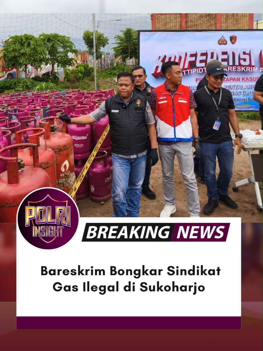 Bareskrim Polri berhasil mengungkap sindikat pengoplos gas LPG bersubsidi di Sukoharjo. Kerugian negara Rp5,4 miliar berhasil dicegah. Polisi terus menjaga agar gas bersubsidi tepat sasaran untuk rakyat. #Polisi #Polri #BareskrimPolri #LPGSubsidi #HukumTegak