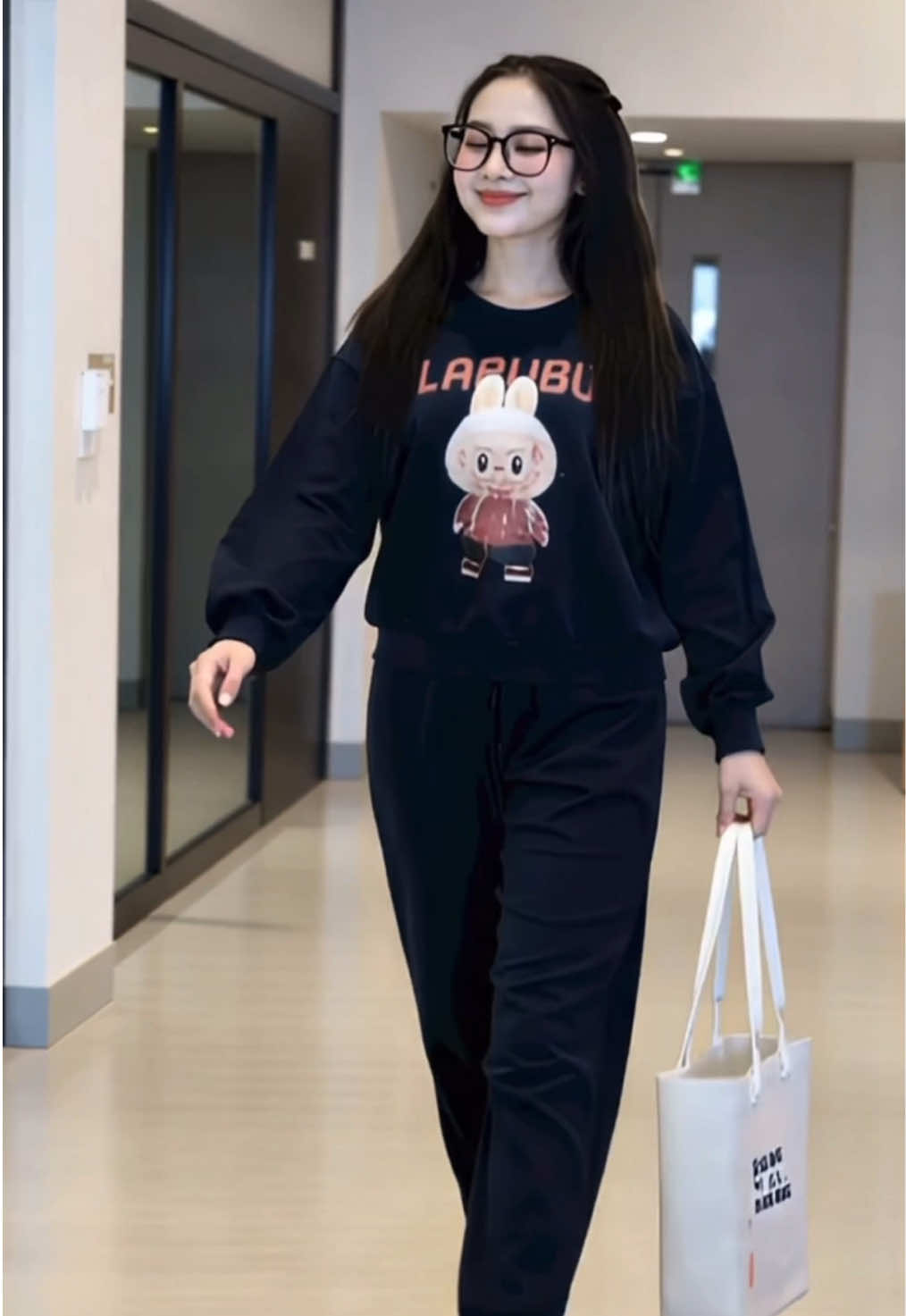 [Có Big Size] Set Đô Bộ Ní NỮ Labubu Thu Đông Thể Thao Năng Động Chất Liệu Nỉ Cotton Mềm Mại Không Bai Xù #setbo #setboxinh #boni #thoitrangtiktok #xuhuong 