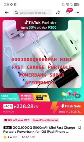 Goodjodoq 5000mah mini fast charge portable powerbank super affordable  #affiliatemarketing #tatlongbilyon #trending #fyp #tiktokaward2025 