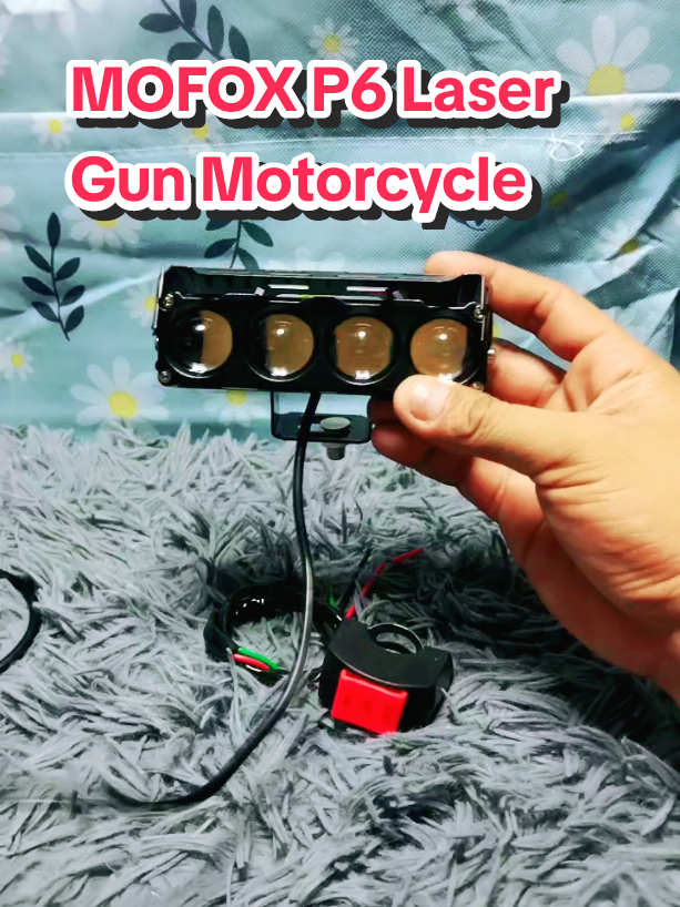 MOFOX P6 Laser Gun Motorcycle 4 Lens Spotlight 80W 8000LM DUAL COLOR WHITE AND YELLOW HIGH AND LOW#mofox #mdl #ledlights #lasergun #motorcycleparts 