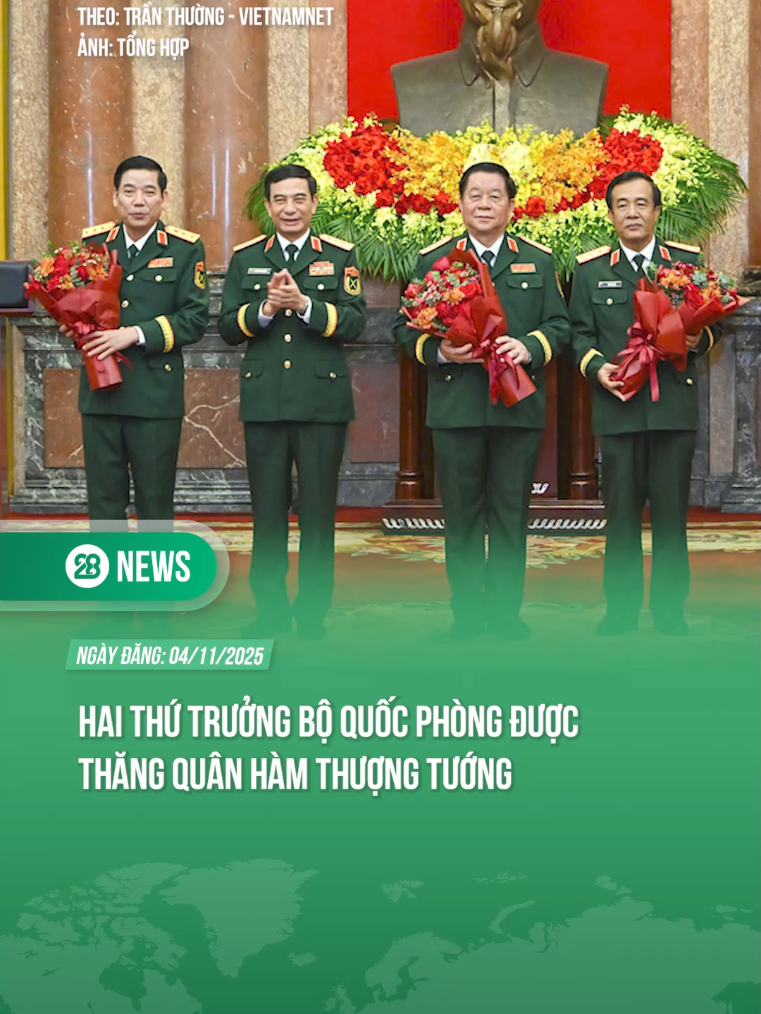 HAI THỨ TRƯỞNG BỘ QUỐC PHÒNG ĐƯỢC THĂNG QUÂN HÀM THƯỢNG TƯỚNG #theanh28news #theanh28 #tiktoknews