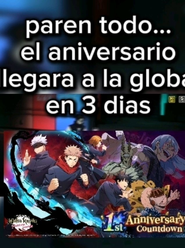 el aniversario llagara a la global en 3 dias bili bili haciendo de las suyas de nuevo 💔🥀 #jujutsukaisenphantomparade #jujutsukaisen #parati #jjk #phamtomplay 