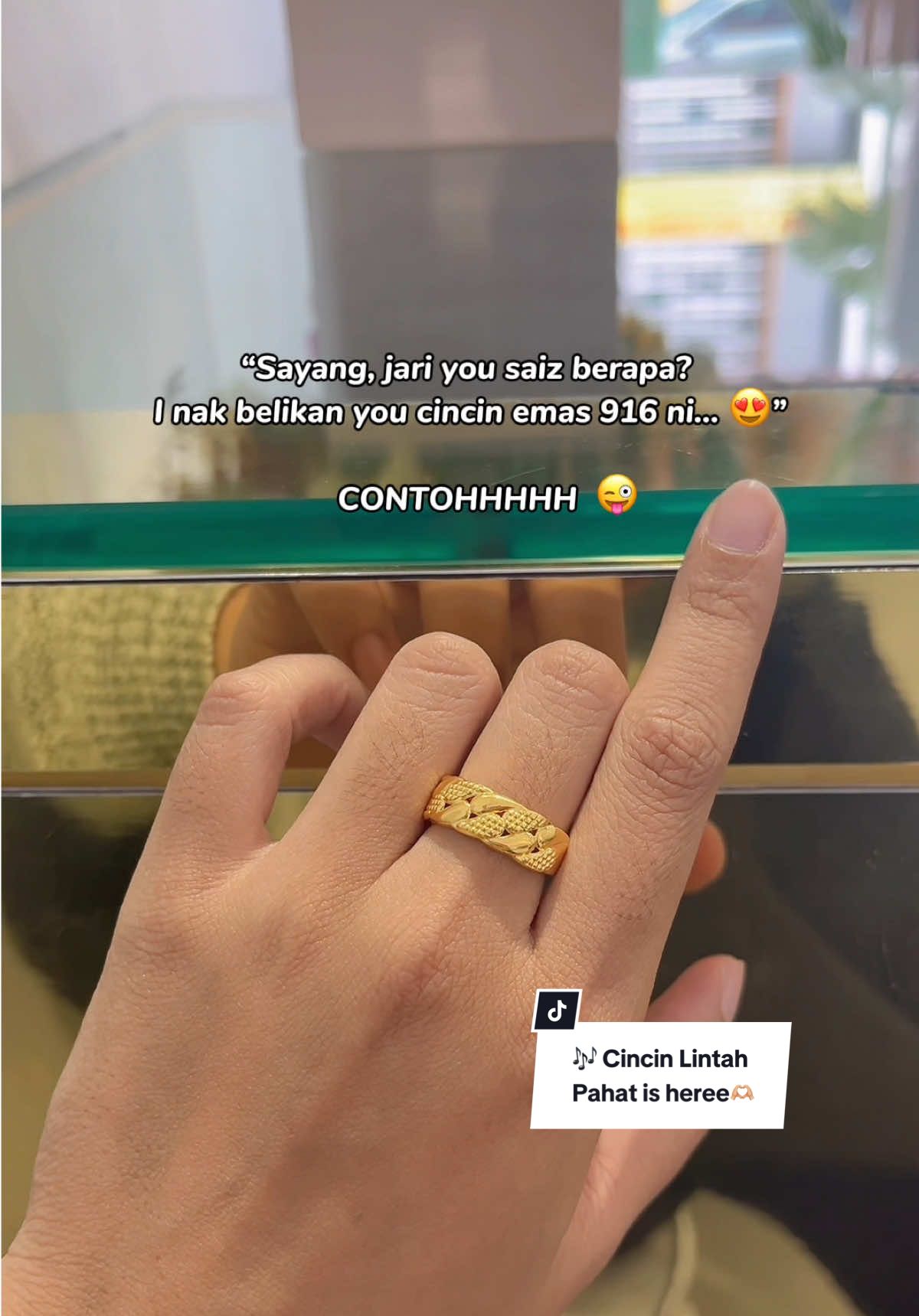 Contohhh, kalau dapat bebetul Alhamdulillah, syukur! 😍😂#orginalemas916 #original916 #sincerejewellerystore #TiktokMakeMeFashion #JewelleryTimeless 