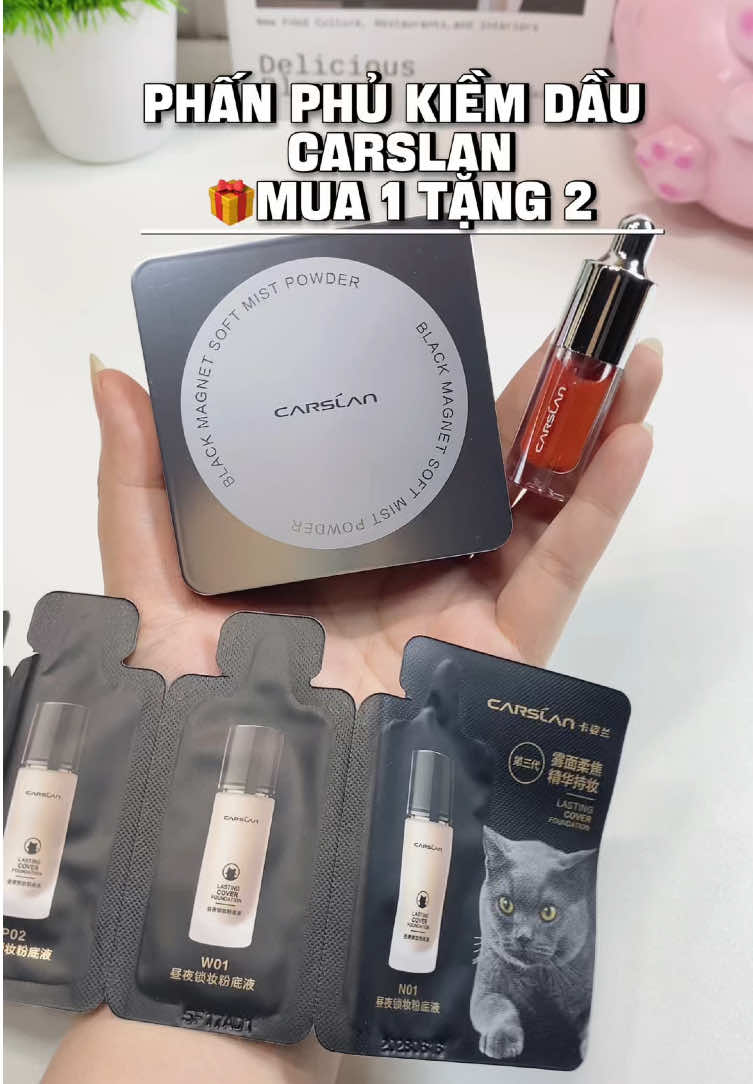Phấn phủ quốc dân Carslan dùng siu thích, kiềm dầu, mỏng mịn, lâu trôi. #phanphucarslan #phanphukiemdau #phanphunen #carslan #carslancosmetics 