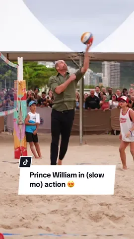 Since Prince William's beach volley debut was such a hit… here's the slow-mo replay you didn’t know you needed to brighten up your morning 👑🏐  