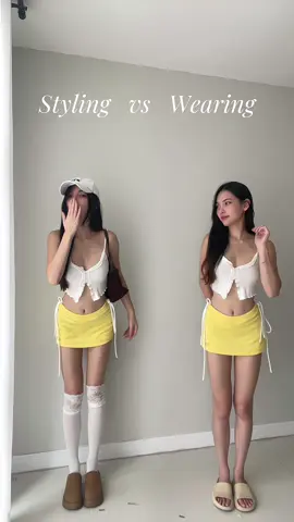 Wearing vs Styling | Daisy ver.🌼💛 #OOTD #wearingvsstyling #เสื้อผ้าผู้หญิง #เสื้อผ้าแฟชั่น #warmwears 