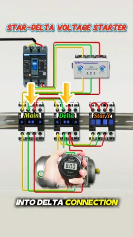Star Vs. Delta Connections Motor Voltage Reduce Starter Circuit 💡⚡️ Follow @wa_electronics for more like this. . Like❣️ comments📋 Share📤 . #stardelta #starconnection #deltaconnection #motorcontrol #motorspeedcontroller 