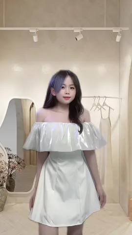 Váy trễ vai phối tơ sóng chất Kaki Hàn 2 lớp xinh iu 😻 #vaythietke #damtrevai #vaydutiec #fyp #xuhuong 