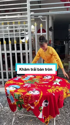Khăn trải bàn tròn họa tiết Tết #xuhuong #trangtritet #khantraiban 