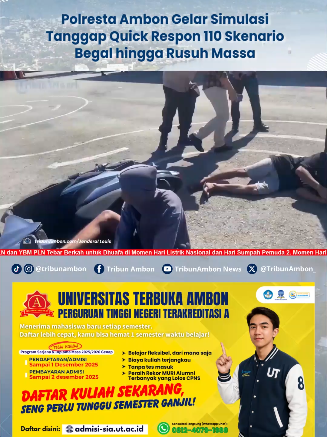 Polresta Ambon Gelar Simulasi Tanggap Quick Respon 110 Skenario Beg4L hingga Rusuh Massa Baca Selengkapnya : https://ambon.tribunnews.com/ambon/94676/polresta-ambon-gelar-simulasi-tanggap-quick-respon-110-skenario-begal-hingga-rusuh-massa #PolrestaAmbon #PoldaMaluku #InfoAmbon #Ambon #KotaAmbon