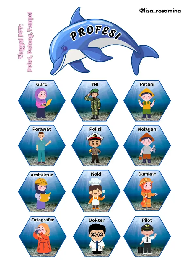 [[Poster Hiasan Kelas]] • Profesi Yuk kita mengenal berbagai macam profesi, siapa nih yang punya cita-cita berprofesi di bawah ini? • #fyp  #hiasankelas  #sopansantun #5sbiasakan @sorotan 