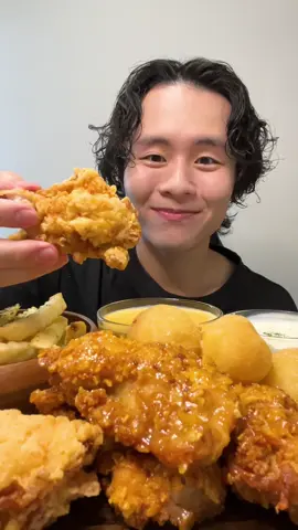 ハニーマスタードチキン🍯🍗#friedchicken #asmr #mukbang #大食い 