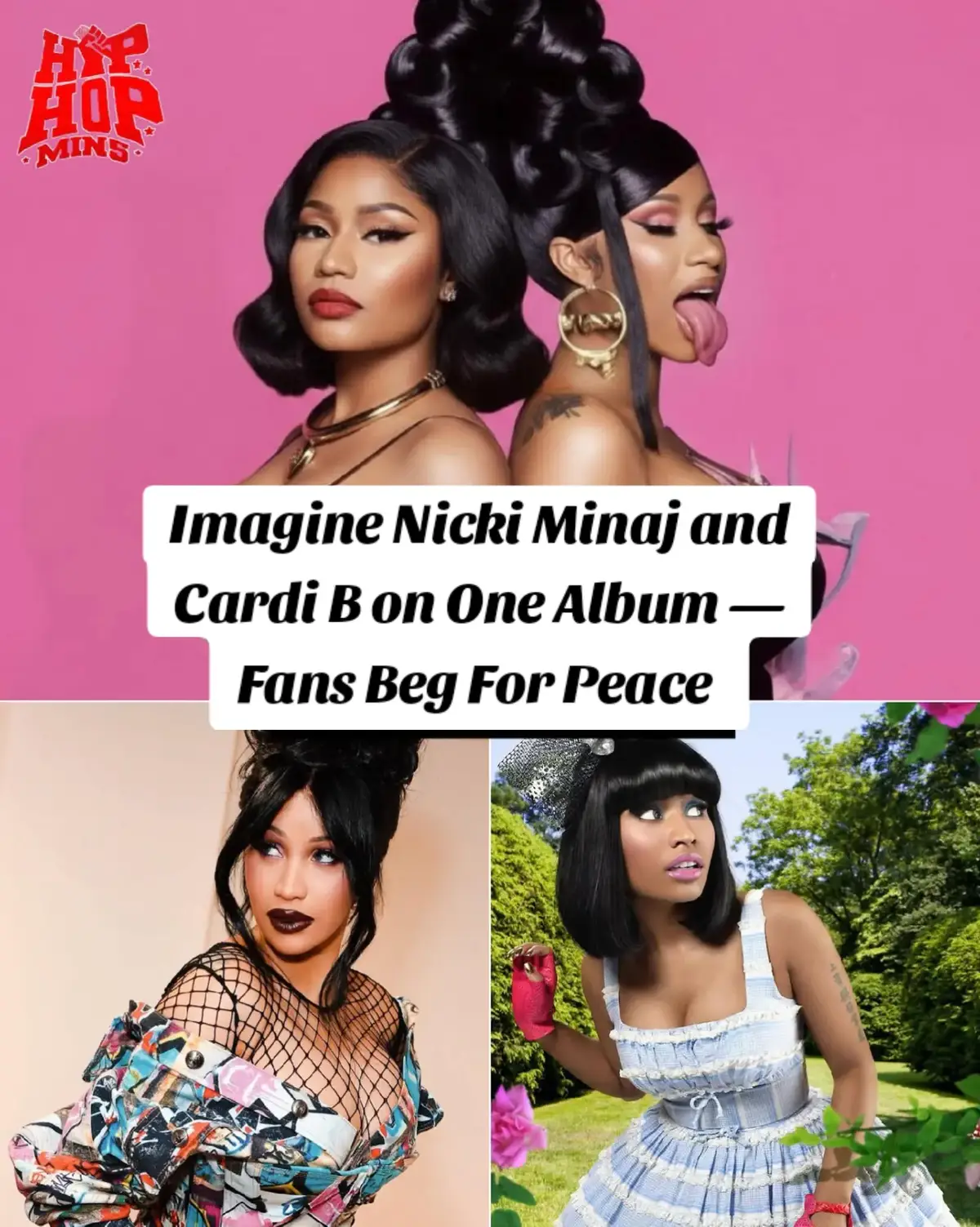 Fans are begging Nicki Minaj and Cardi B to finally make peace and drop a joint album together. They say it’s the collab the rap world truly deserves — two queens, one mic, one history-making moment!  What do you think? Should Nicki and Cardi team up or keep their distance?  Drop your thoughts in the comments, like, share, and repost if you’d stream that album nonstop! @Nicki Minaj @Cardi B  #NickiMinaj #CardiB #usa_tiktok #fyp #usa🇺🇸 
