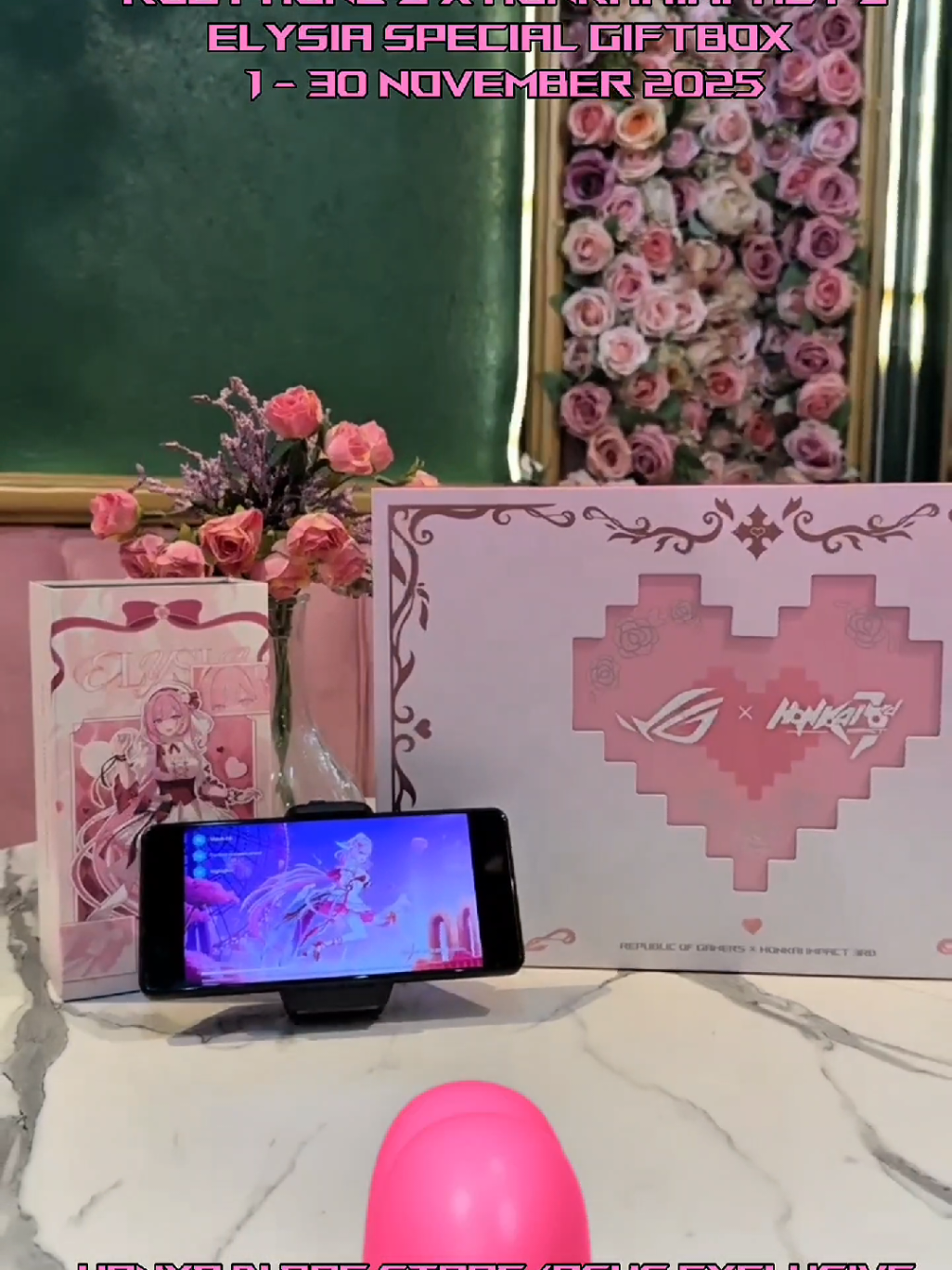 Kadang cinta itu seperti game — butuh timing, strategi, dan power yang tepat ⚡ Saat dunia ROG Phone 9 Series bertemu dengan Honkai Impact, lahirlah kolaborasi yang bikin hati berdebar 💞 💫 Feel the spark with Elysia — Beli ROG Phone 9 Series dapatkan FREE Giftbox Spesial Edition Elysia, dan tambahan AeroActive Cooler X (free untuk varian 512GB) Dapatkan di semua Mitra Penjualan Resmi ASUS Offline/Online #ROGPhone9Series #HonkaiImpact #ROGxHonkai #LoveAndGaming #ROGIndonesia 