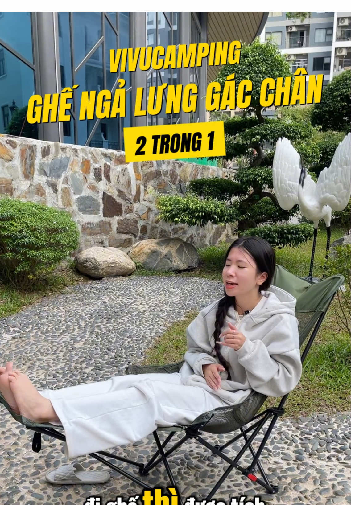 Ghế ngả lưng tích hợp thêm gác chân ngồi nghỉ thoải mái #ghecampinggapgon #ghecamping #ghegapgon #giadungtienich #vivucamping 