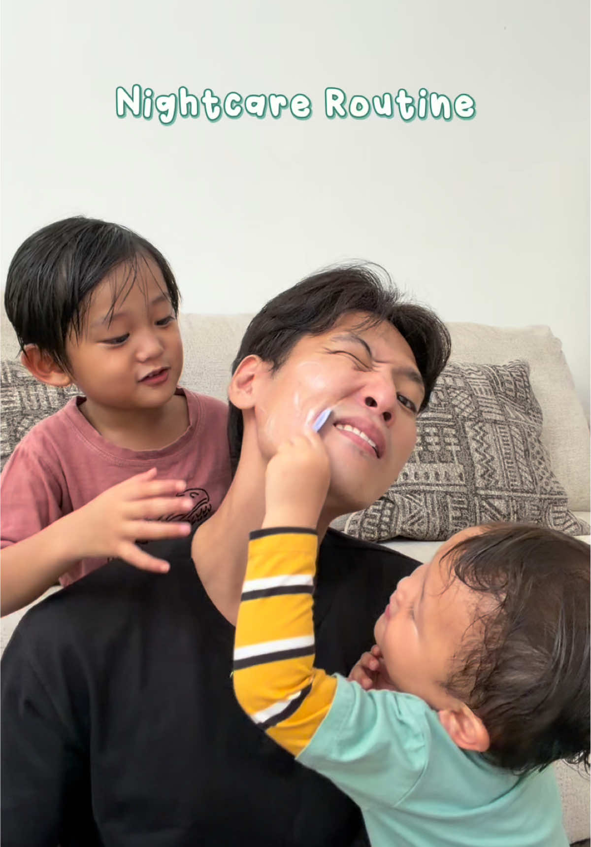 Huru-hara night skincare bapak anak tiga… 