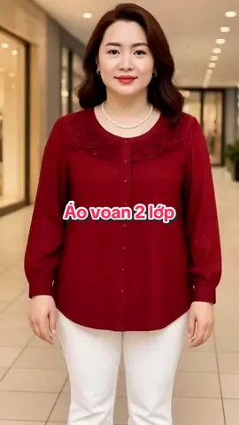 Áo voan 2 lớp nhìn sang trọng lắm ạ #bigsize #thoitrangtrungnien #trungniennu #aotrungnien #aovoan  @Thời trang trung niên 