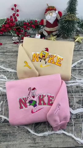 SpongeBob and Patrick turn Christmas under the sea into pure chaos and joy. 🧽🎅💖 #spongebobsquarepants #spongebob #patrickstar #embroidery #christmas 