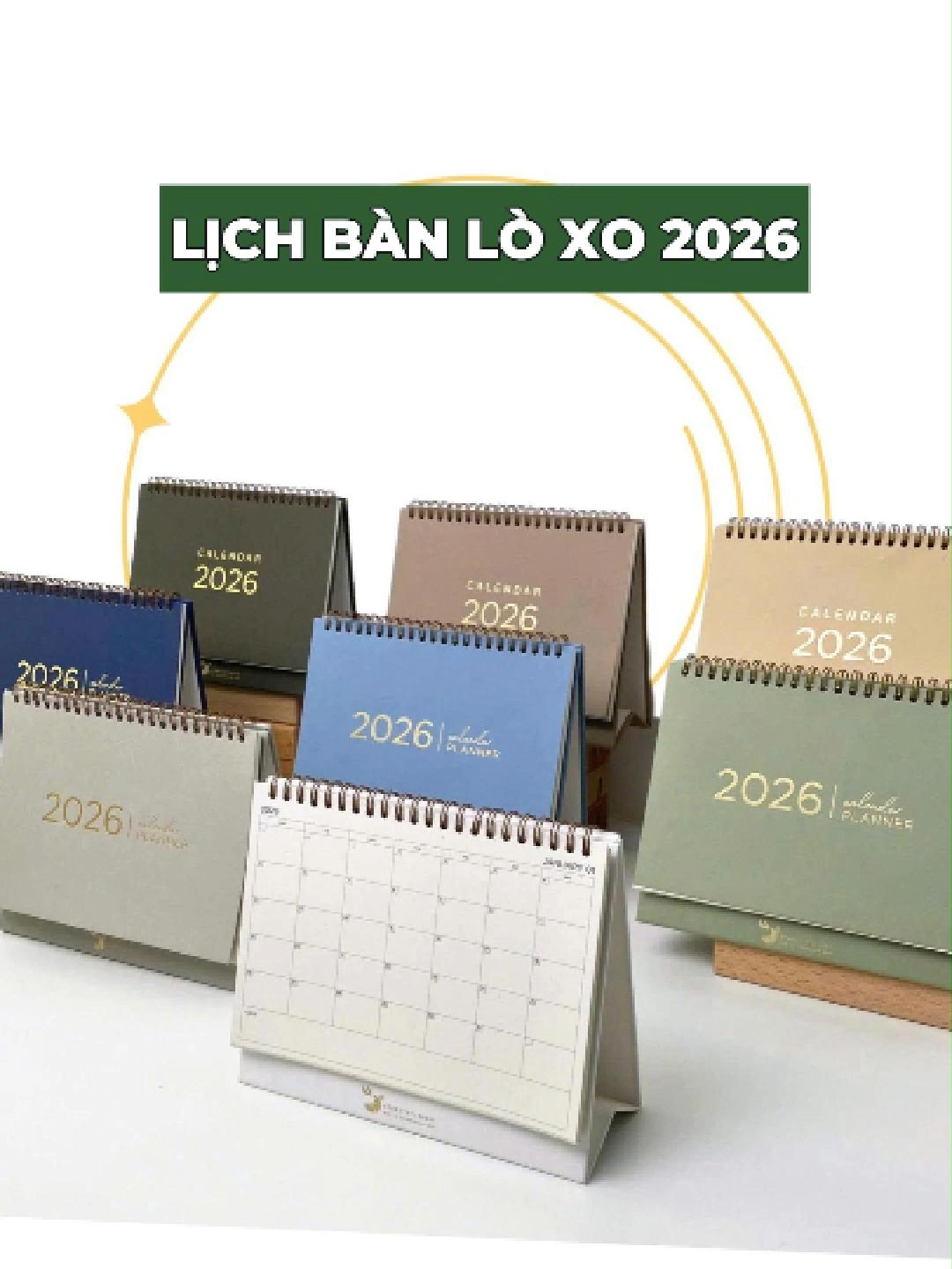 Lịch bàn lò xo 2026 nhà STHM với màu bìa mới lạ và mẫu ruột calendar planner vô cùng tiện dụng ✨ #sthm #sthmstationery #sotayhandmade #calendarplanner #calendar2026 #lichbanepkim