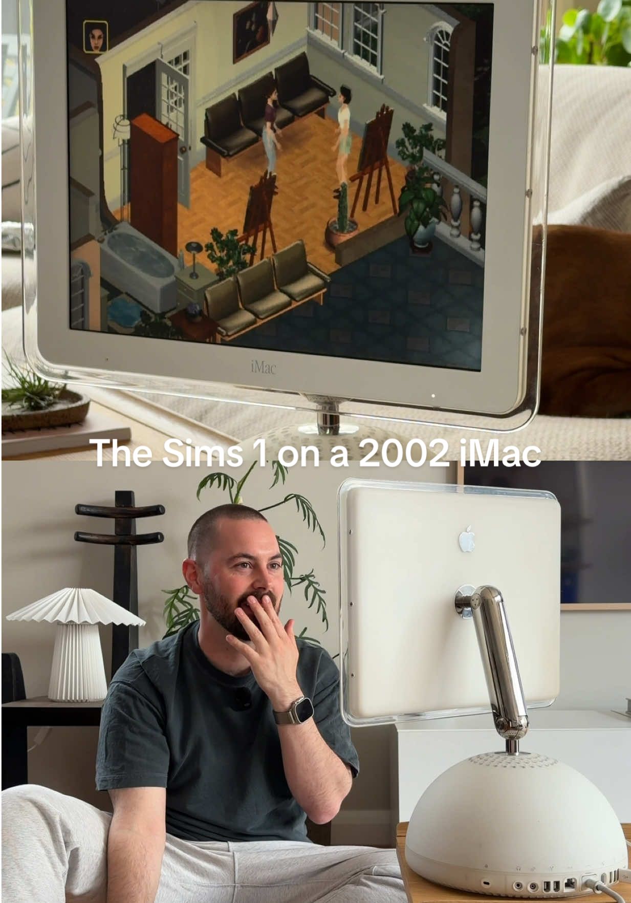Playing The Sims 1 on my 2002 G4 iMac! 🥹 this is so nostalgic!! Should I build a house in part 2? #thesims #imac #apple #g4imac #vintage