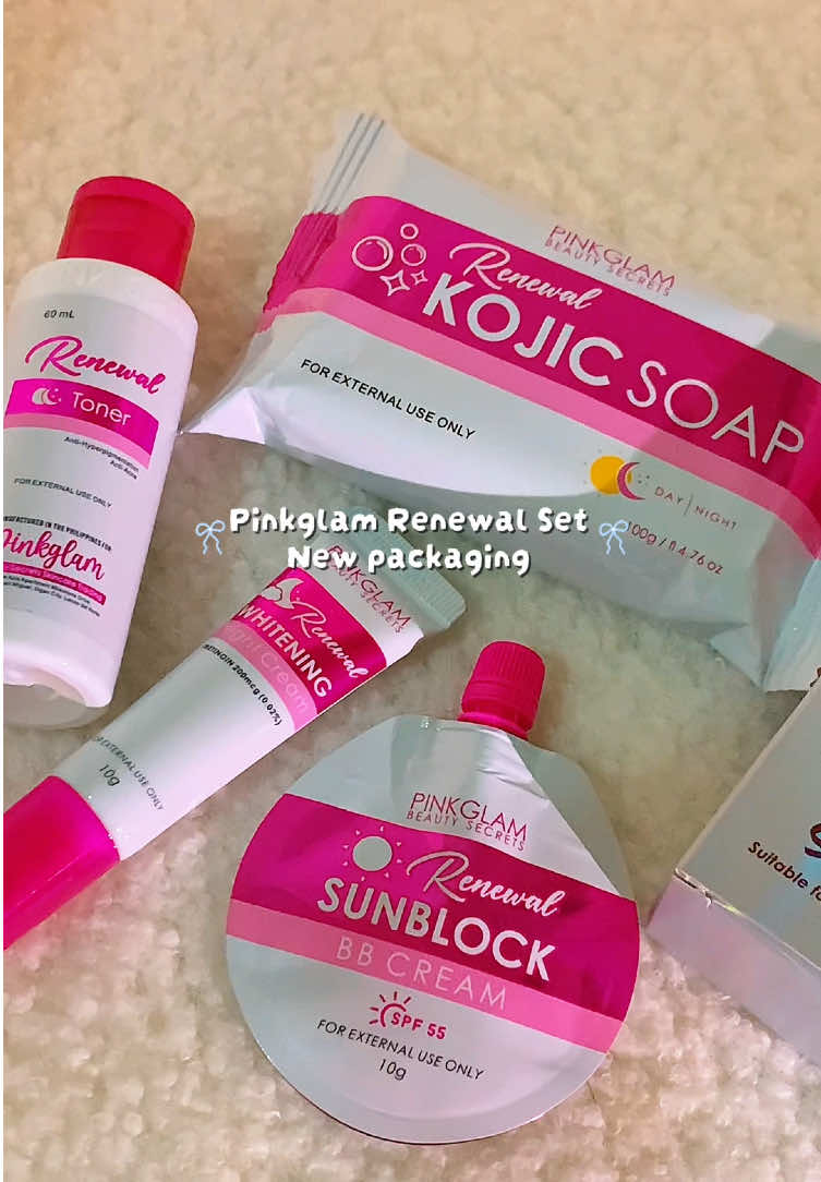 Ang gandaaaaaa ng bagong mukha ni Pinkglam Renewal Set 🎀 Pano nalang kaya yung effect 🤭✨ #pinkglam #renewalset #newpackaging 