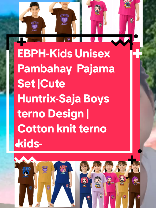 EBPH-Kids Unisex Pambahay  Pajama Set |Cute Huntrix-Saja Boys terno Design | Cotton knit terno kids- Sleepwear for Boys & Girls (Ages 3-12)- pambahay for kids- huntrix terno #kpopdemonhunters #sajaboy #huntrixterno #fypspotted #affiliatemarketing 