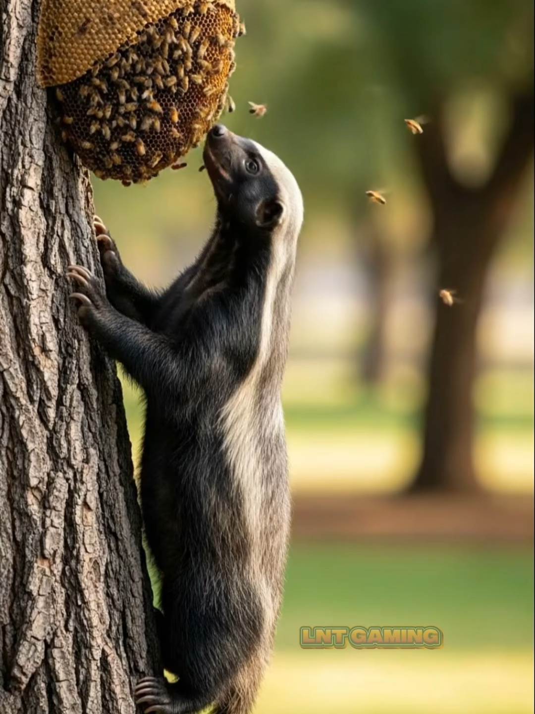 FAITH IN ANIMALS RESTORED! Honey badger regrets stealing honey from the hive!#animals #wildlife #trend