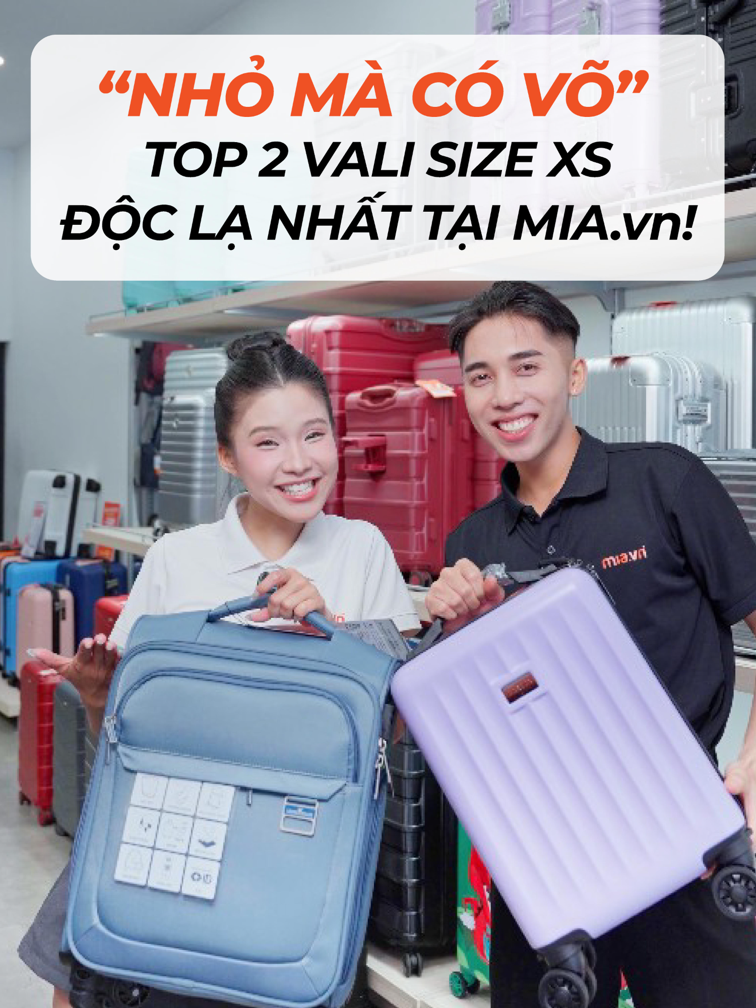 2 chiếc vali nhỏ mà “lợi hại” nhất tại MIA.vn! ✨ Larita Lanca – gọn nhẹ, đạt chuẩn cabin, bánh xe có thể tháo rời tiện mang lên máy bay. ✨ Legend Walker 4053 – vali vải cao cấp chống thấm, có cổng sạc USB, dây đeo vai tháo rời cực linh hoạt. 👉 Cả hai đều đang có giá 