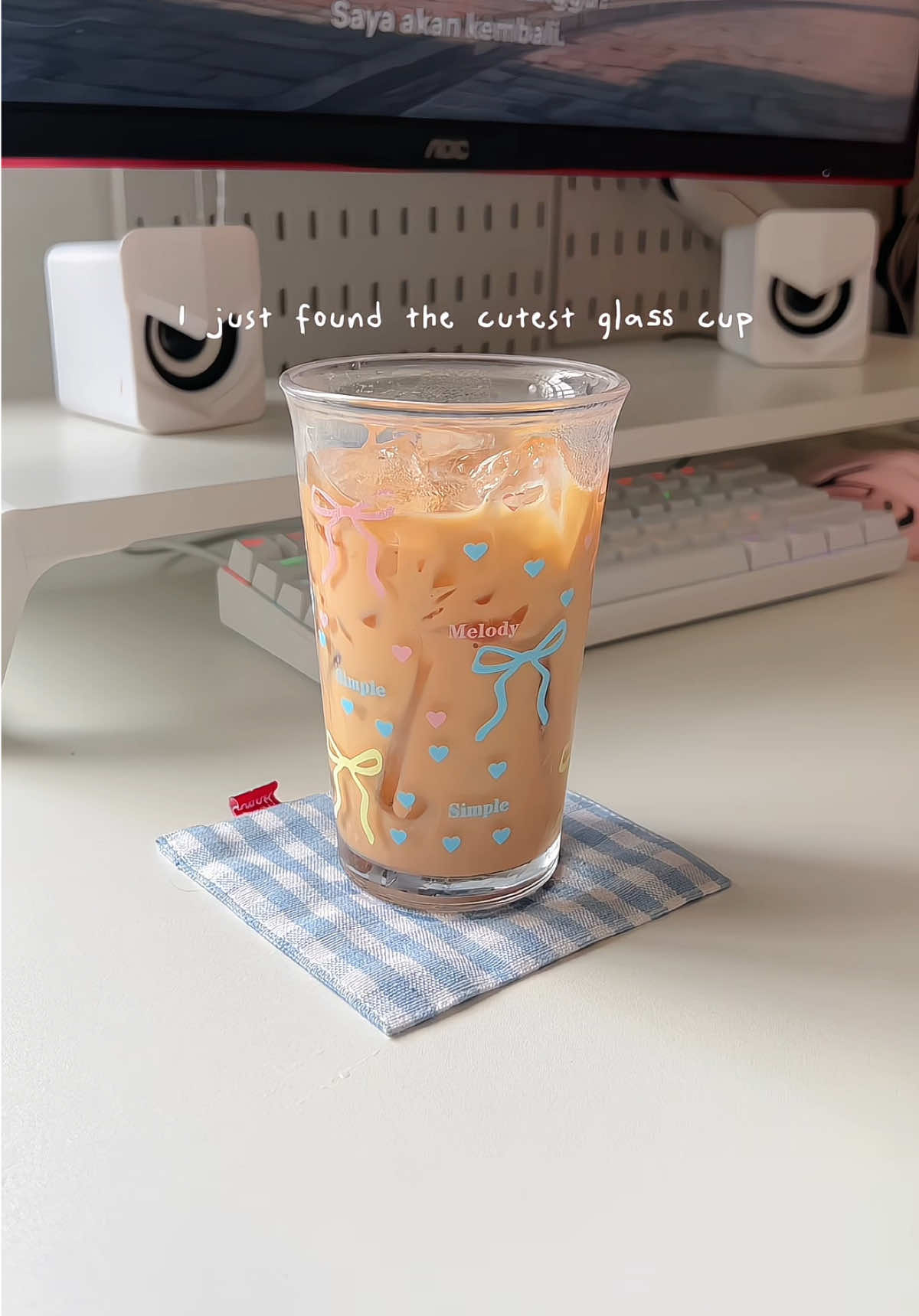 Cantik!! #glass #gelaskaca #cutecup #coquettecup #coquette 