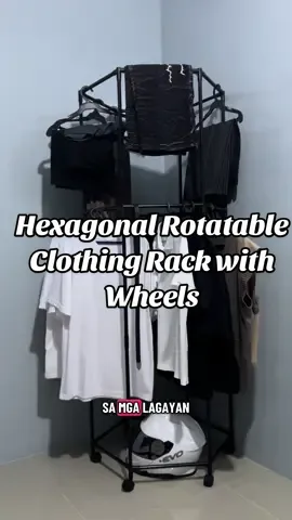 Hexagonal Rotatable Clothing Rack with Wheels ‼️❤️ affordable an sulit neto guys🤩#clothing #hexagona #fyp #tiktok 