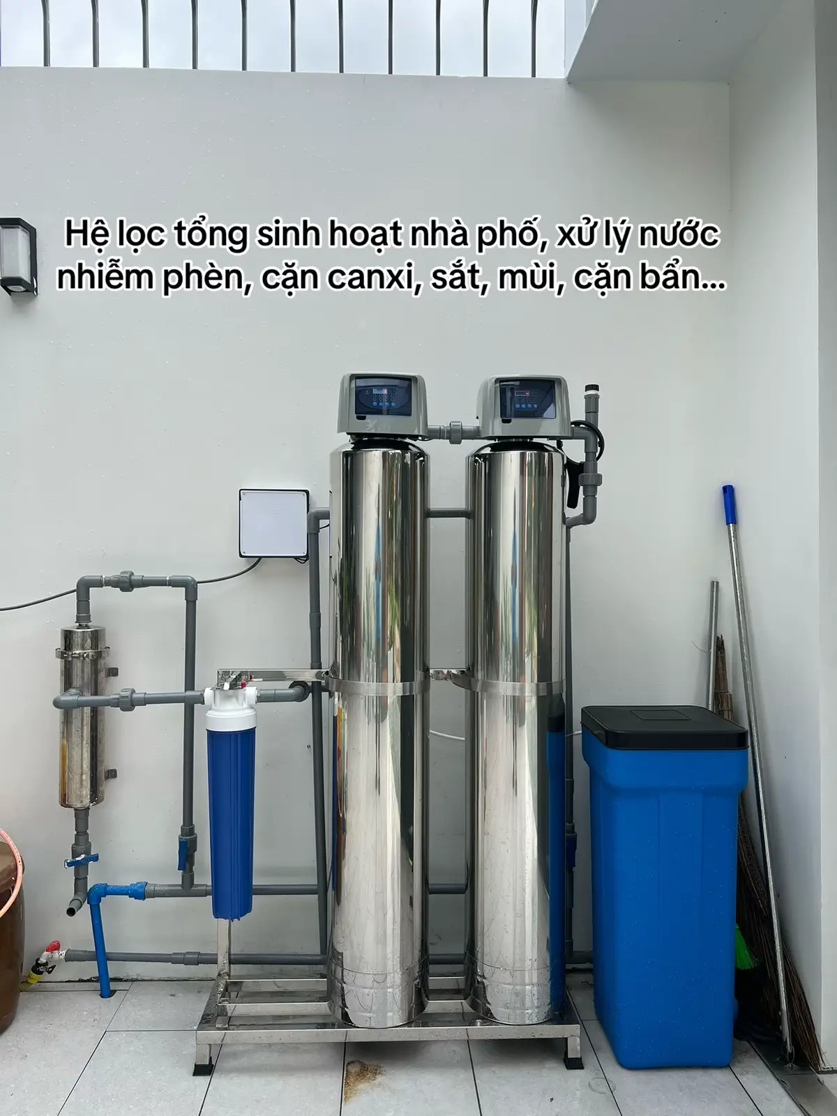 Lắp đặt hệ lọc tổng sinh hoạt xử lý phèn, cặn canxi tại TP Mỹ Tho - Tiền Giang #loctongsinhhoat #loctongdaunguon #loctong #locnuocgiengkhoan #loctongnhapho 