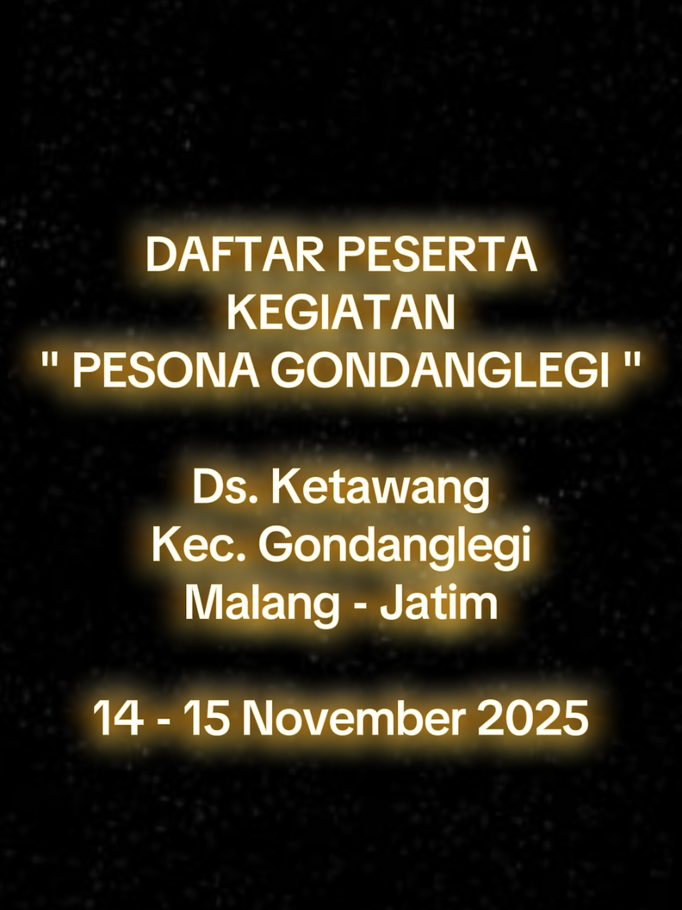 DAFTAR PESERTA KEGIATAN PESONA GONDANGLEGI 2025, KECAMATAN GONDANGLEGI - MALANG - JAWA TIMUR, Tanggal 14-15 November 2025, Untuk INFO LEBIH LANJUT DAPAT MENGHUBUNGI @pesonagondanglegi #pesonagondanglegi #pesonagondanglegi2025 #karnaval #budaya #jombang24jam 