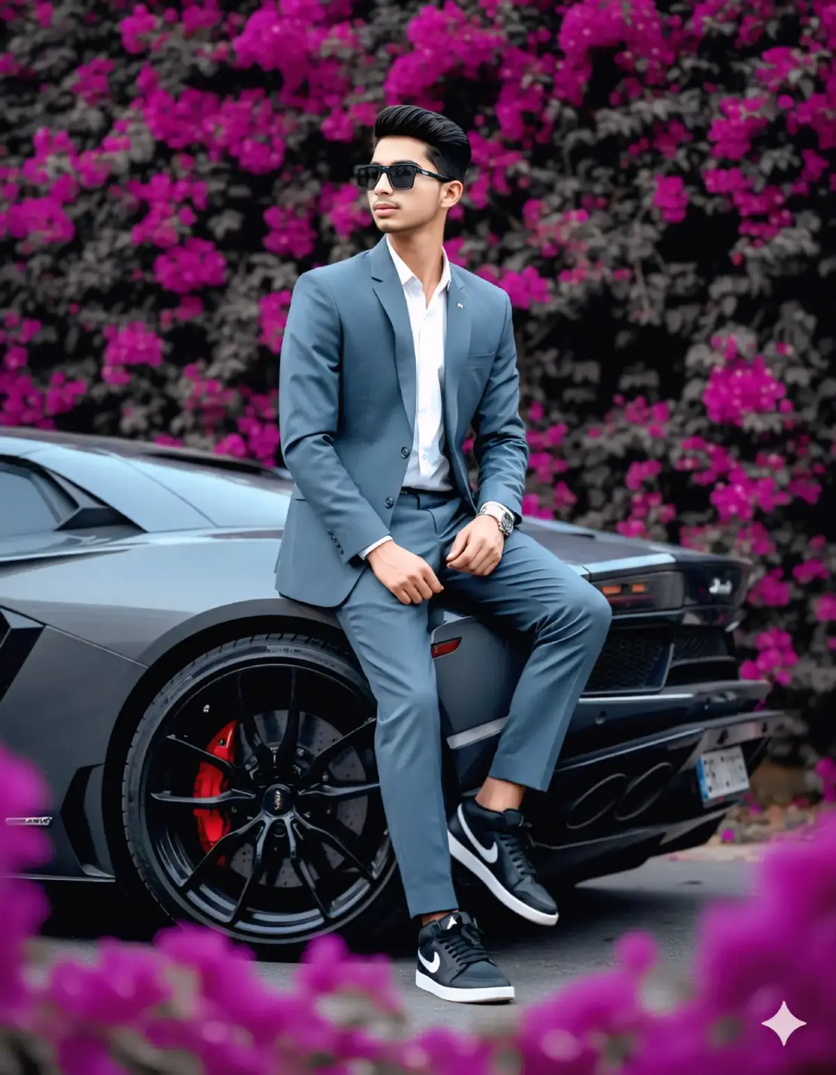 gemini photo editing prompt tutorial 1. Open gemini ai 2. Input prompt below 3. Put Prompt below PROMPT Ultra-realistic double-exposure portrait of a hand some boy with modern hairstyle and face must remain 100% identical and consistent across all poses. Outfit: black shirt, gray pants, Sneakers sunglasses. Include multiple poses: full-body sitting, close-up face, and optional standing/walking pose. #creatorsearchinsights #gemini #aigenerated #foryoupage #growmyaccount 