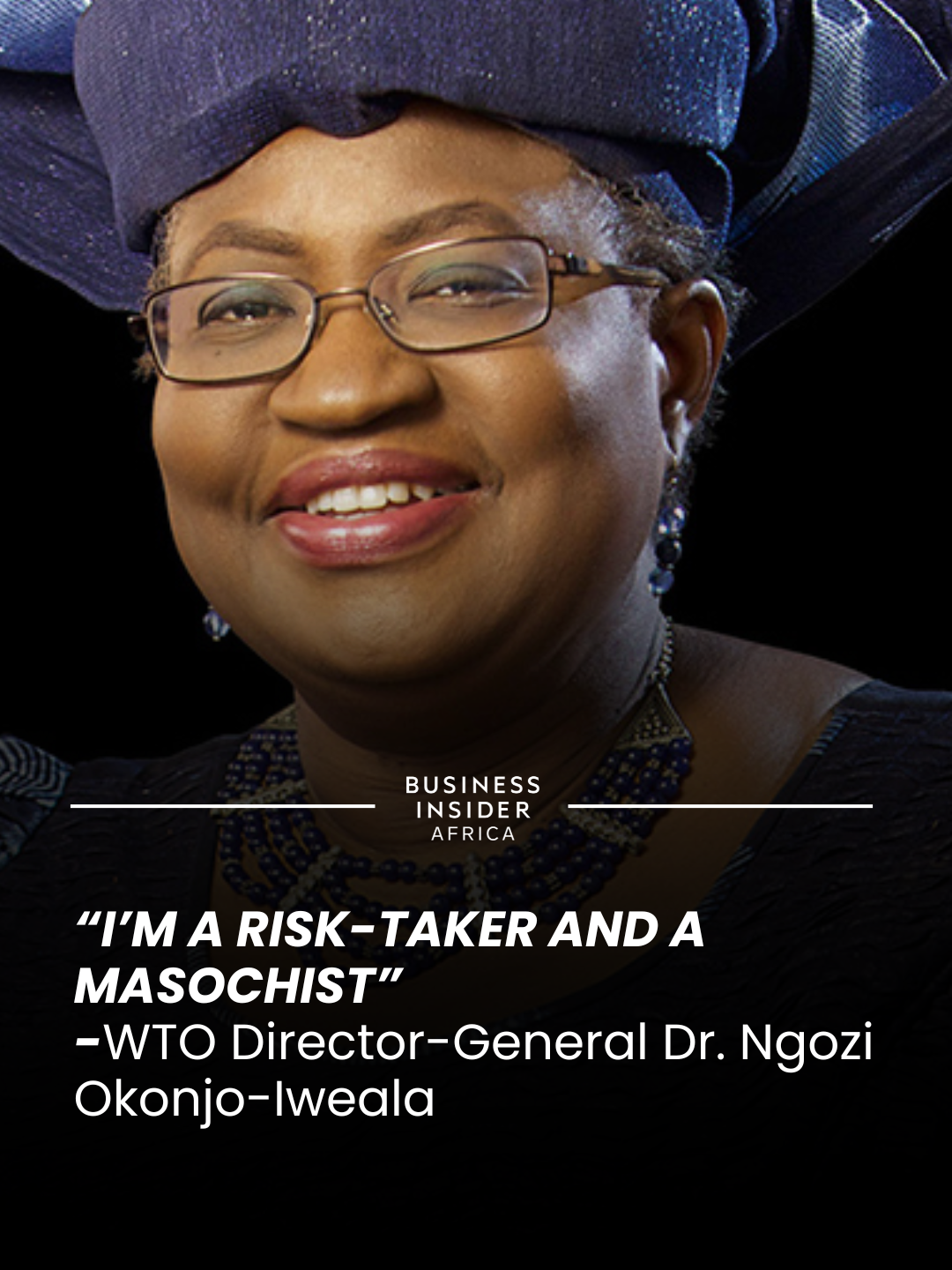 In an interview at the Fortune Global Forum on October 30, 2025, WTO Director-General Dr. Ngozi Okonjo-Iweala reflected on her path to becoming the first woman and first African to lead the organization.  Calling herself “a risk-taker and a masochist,” she shared how determination and a commitment to service guided her from the World Bank to Nigeria’s Ministry of Finance and ultimately to the WTO.  “You have to ask yourself, what are you about? And I’ve always wanted to serve,” she said. --- This video is credited to @fortune
