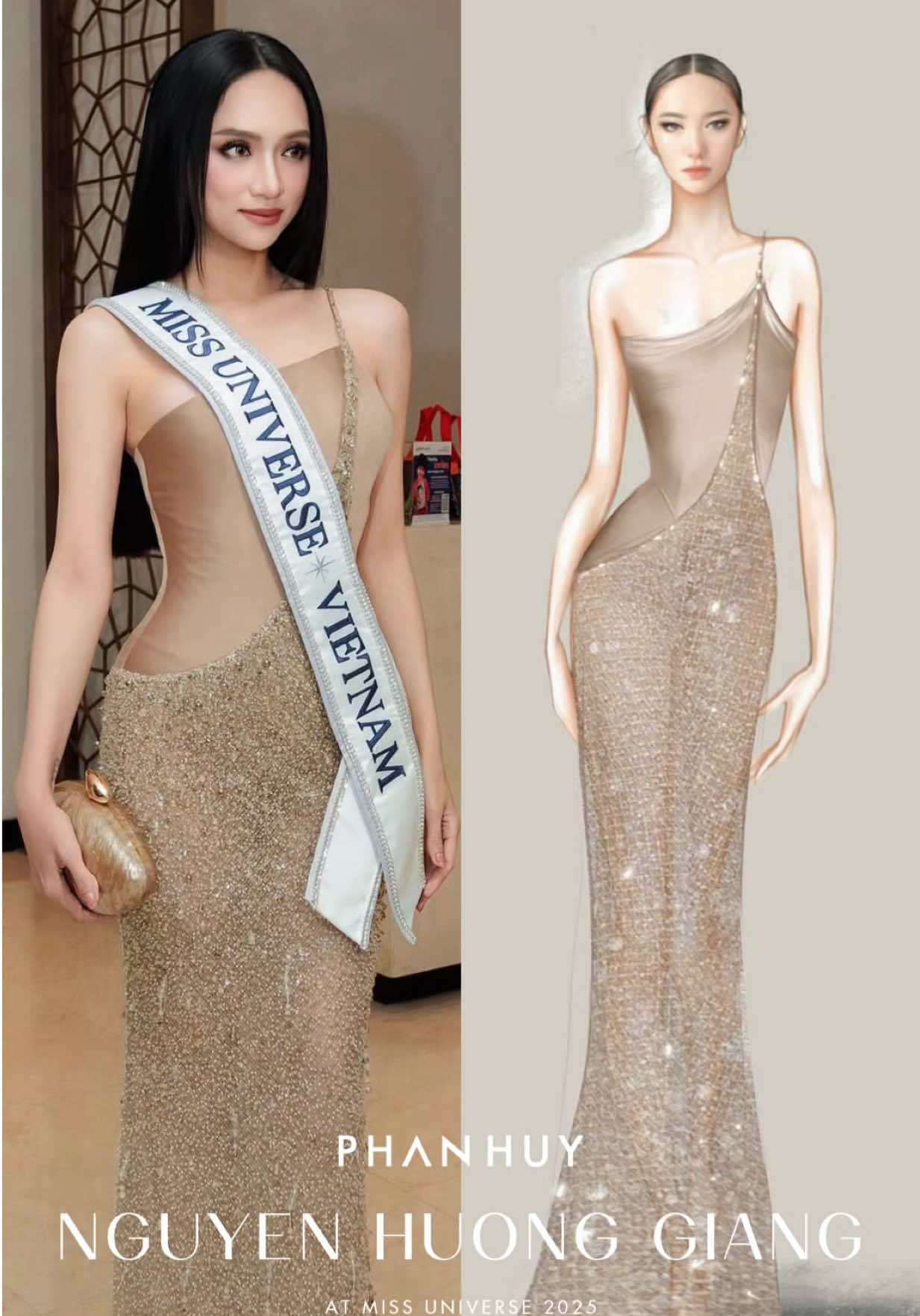 Hương Giang trong thiết kế của Phan Huy tại Miss Universe 2025 #PhanHuy #HuongGiang #missuniverse #missuniversevietnam 