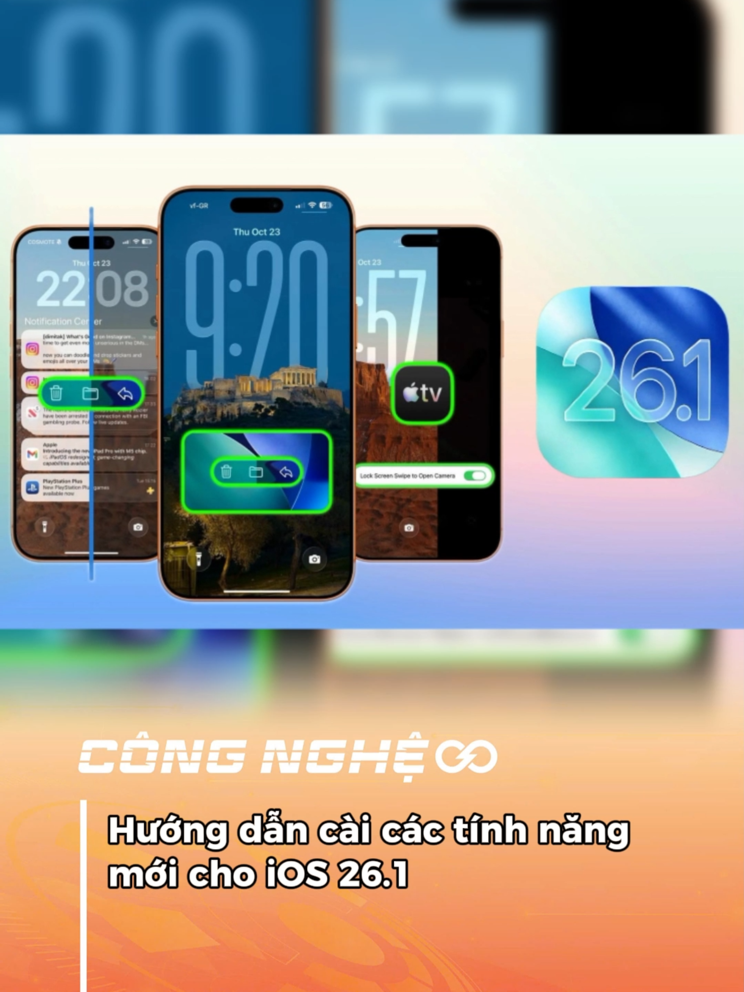 Hướng dẫn cài các tính năng mới cho iOS 26.1 #congnghe #tiktoknews #iphone #ios #tutorial
