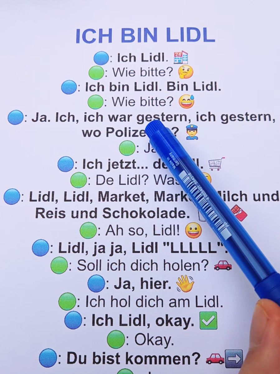 Ich bin Lidl 😂  #deutsch #deutschesprache #deutschlernen #spaß 