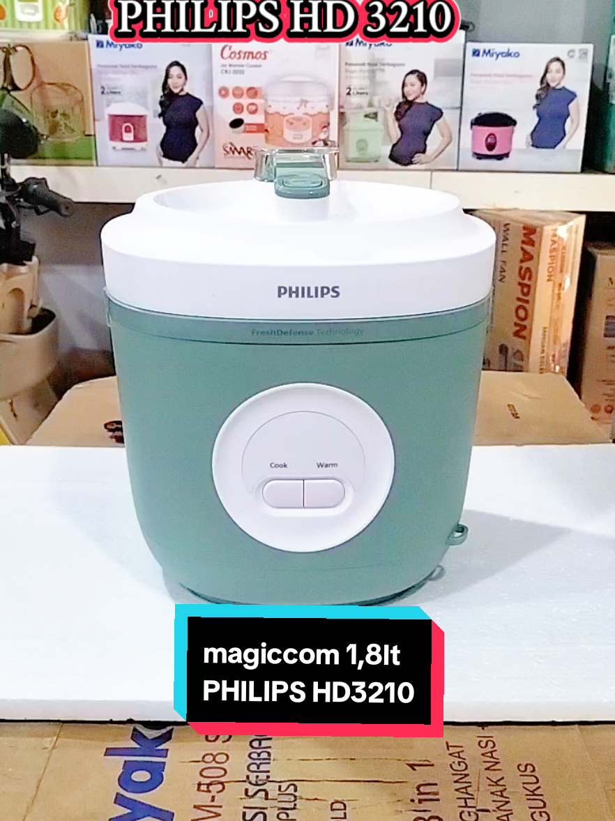 penanak nasi 3in1 dengan kapasitas 1,8lt dengan innerpot berbahan foodgrade tebal anti lengket dan juga anti gores #ricecooker #ricecookerphilips #magiccomphilips #magiccom #philipshd3210 