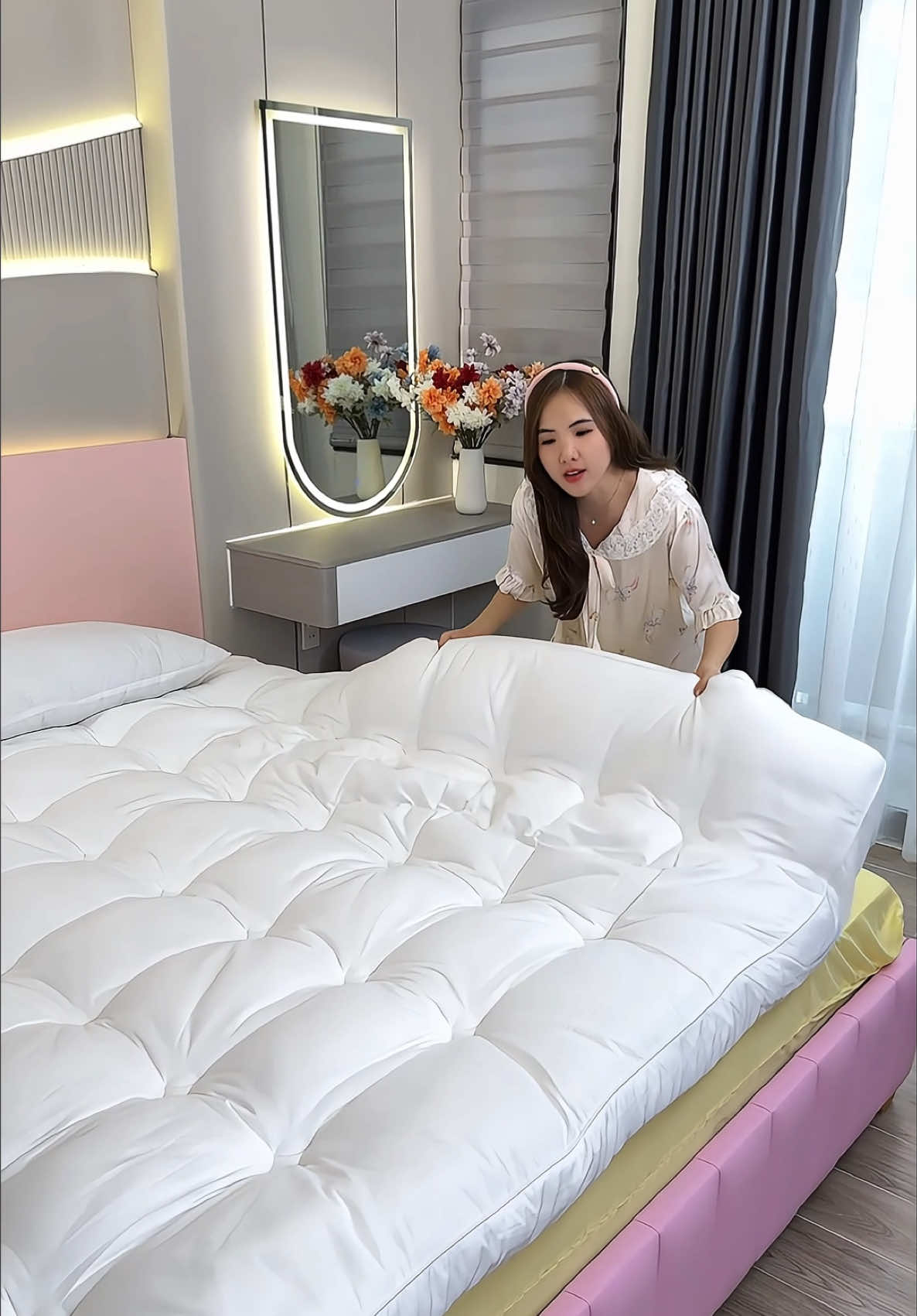 Nệm topper À Ơi lông vũ Microfiber cao cấp , nằm êm , cho 1 giấc ngủ ngon #nemtopper #topper #bedding #changagoidem #aoiconcept  