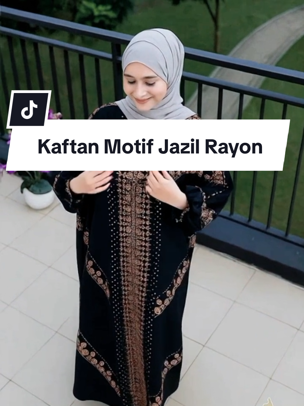 Kaftan Motif Jazil Rayon Tebal ✨Tampil anggun dan adem seharian! #KaftanCantik #OOTDMuslimah #FashionHijab #OutfitKekinian #GayaElegan 