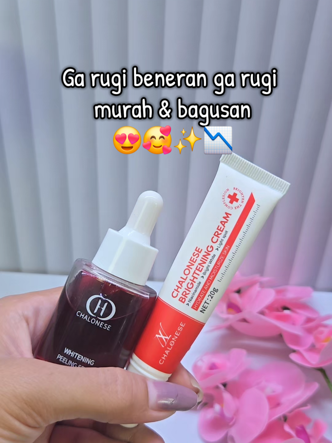 [CHALONESE] PAKET HEMAT 2IN1 PEMBERSIH PORI & FLEK DI WAJAH #skincare #cream #peelingserum #brightening #chalonese 