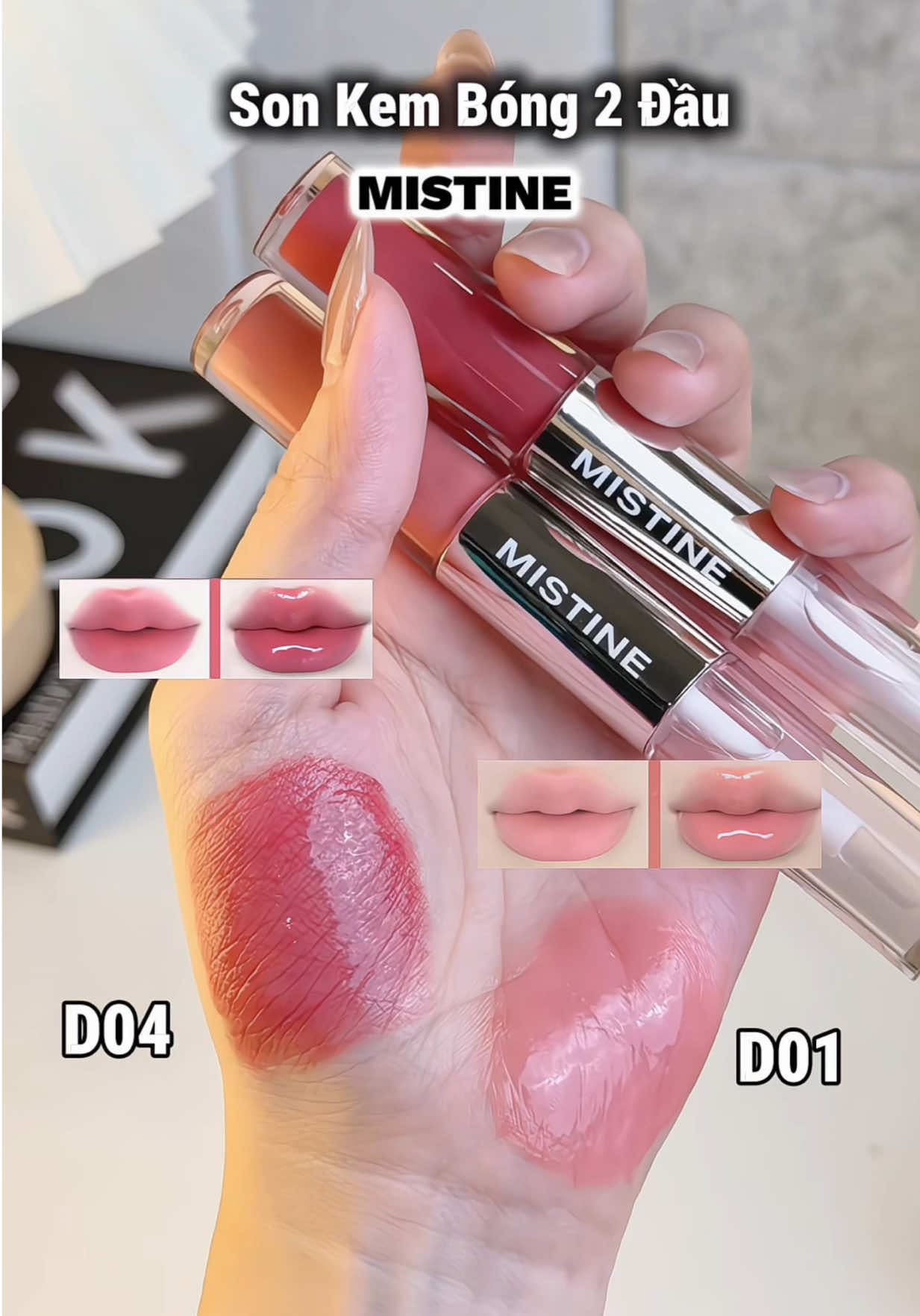 Mua 1 cây thôi mà dùng đc 2 kiểu siêu yêu luôn á .  #sonkembong #mistine #mistinevn #son2daumistine 