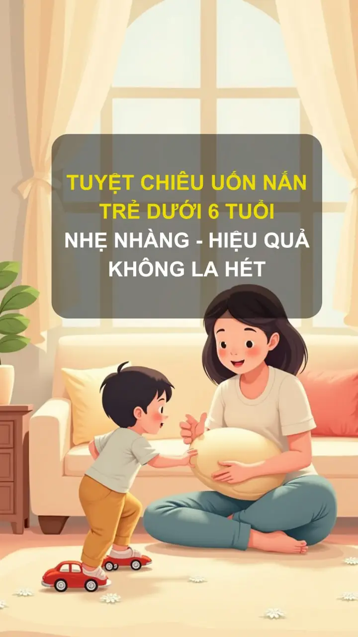 1. “Gài niềm tin” thay vì “ra lệnh” Thay vì bảo: “Con phải dọn đồ chơi ngay!”  Hãy thử:  “Mẹ tin là con sẽ tự giác dọn gọn gàng như hôm qua đó!” Trẻ rất thích được “tin tưởng” – và khi mình nói theo kiểu đã “đặt niềm tin rồi đó”, bé sẽ có động lực chứng minh điều đó là đúng. 2. “Chuyển hướng cảm xúc” thay vì đối đầu trực tiếp Trẻ đang ăn vạ, khóc đòi mua kẹo?  Thay vì quát “Im ngay!”, hãy thử: “Ồ, mẹ thấy bên kia có con gấu trúc biết nhảy kìa – con nhìn thử xem?” Não bộ trẻ 0–6 rất dễ bị cuốn theo thứ hấp dẫn, mới lạ. Chuyển hướng cảm xúc không phải đánh lạc hướng tiêu cực, mà là giúp con tự thoát ra khỏi vùng cảm xúc xấu. 3. “Đánh vào vai trò” – khen cái mình muốn con phát triển “Con là anh lớn rồi, chắc chắn sẽ biết chia sẻ đồ chơi cho em”  “Cô bé đảm đang như con chắc chắn sẽ biết tự xúc cơm” Bố mẹ để ý không? Trẻ rất dễ nhập vai. Gọi con là “cô bé biết điều”, “cậu bé mạnh mẽ”, thì tự nhiên... nó bắt đầu sống theo cái tên đó luôn! 😄 4. “Giả vờ bất lực” để kích hoạt tinh thần giúp đỡ Chú hay gọi vui đây là “chiêu ngu giả vờ”: “Mẹ không biết xếp áo vào ngăn kéo đúng như con đâu, con chỉ mẹ được không?” Trẻ nhỏ thích cảm giác giúp người lớn – cảm thấy mình có giá trị, có vai trò. Và từ đó, tự hình thành trách nhiệm với việc của mình. 5. Tạo ra các 