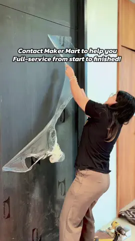 Formica door installation ติดตั้งประตูFormica 🚪✨ #MakerMart #chiangmai #design #แผ่นลามิเนต ##buildin 