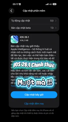IOS 26.1 Chính thức mượt mà #iphone #ios 