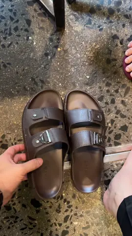 Dép da nam thiết kế thẩm mỹ tinh gọn #depnam #depdanam #sinhnathan 