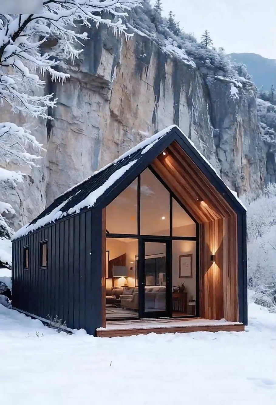 🌊🏔️ Imagine waking up in modular house every season #PrefabHouse #TinyHouse #HomeDesign #OffGrid #CustomHome