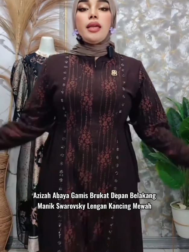 Azizah Abaya Gamis Brukat Depan Belakang Manik Swarovsky Lengan Kancing Mewah #dresskekinian #gamisterbaru #dresskondangan #dress #gamis 